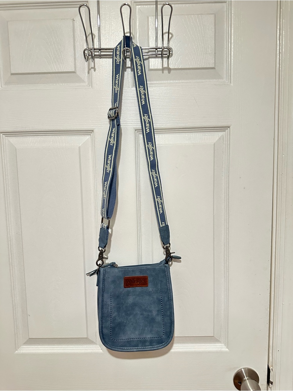 Wrangler Denim Blue Crossbody Bag with Branded Strap